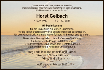 Traueranzeige von Horst Gelbach von HNA