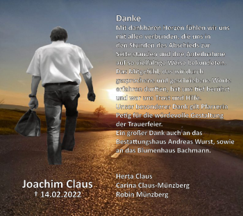 Traueranzeige von Joachim Claus von HNA
