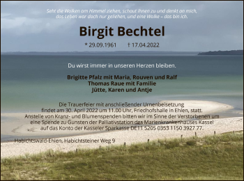 Traueranzeige von Birgit Bechtel von HNA