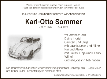 Traueranzeige von Karl-Otto Sommer von HNA