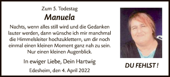 Traueranzeige von Manuela  von HNA