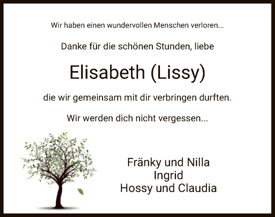 Traueranzeige von Elisabeth  von HNA