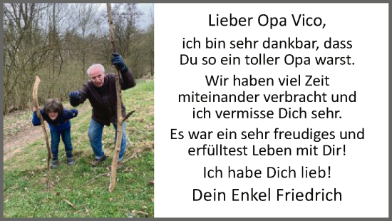 Traueranzeige von Opa Vico  von HNA