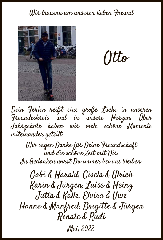 Traueranzeige von Otto  von HNA