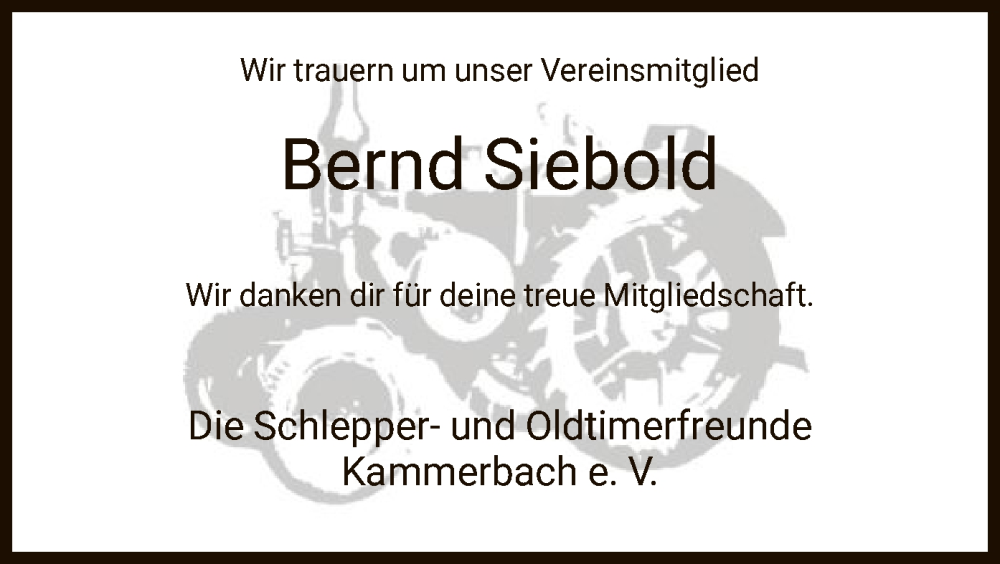  Traueranzeige für Bernd Siebold vom 25.06.2022 aus HNA