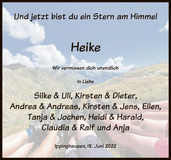 Traueranzeige von Heike  von HNA