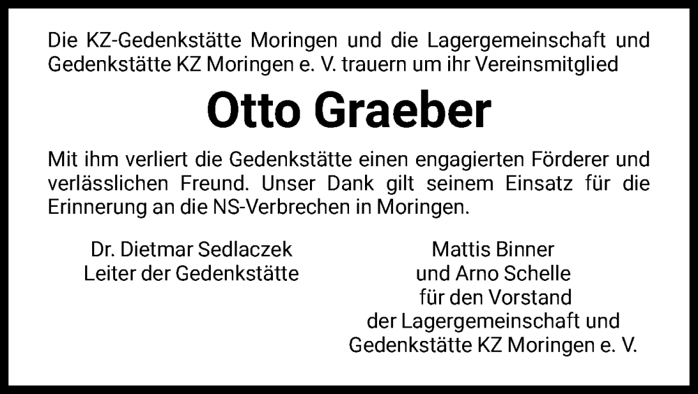  Traueranzeige für Otto Graeber vom 14.07.2022 aus HNA