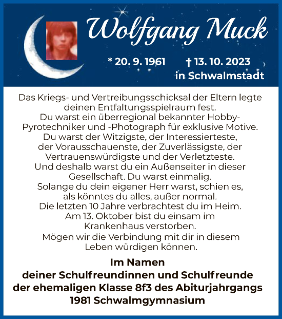 Traueranzeige von Wolfgang Muck von HNAHNA