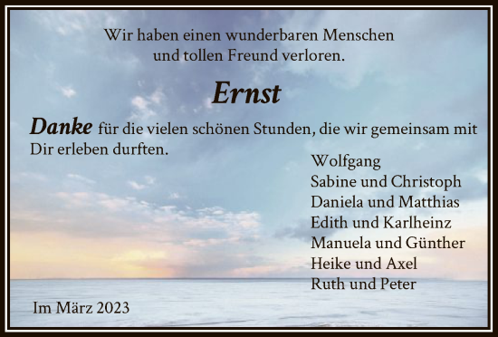 Traueranzeige von Ernst  von HNA