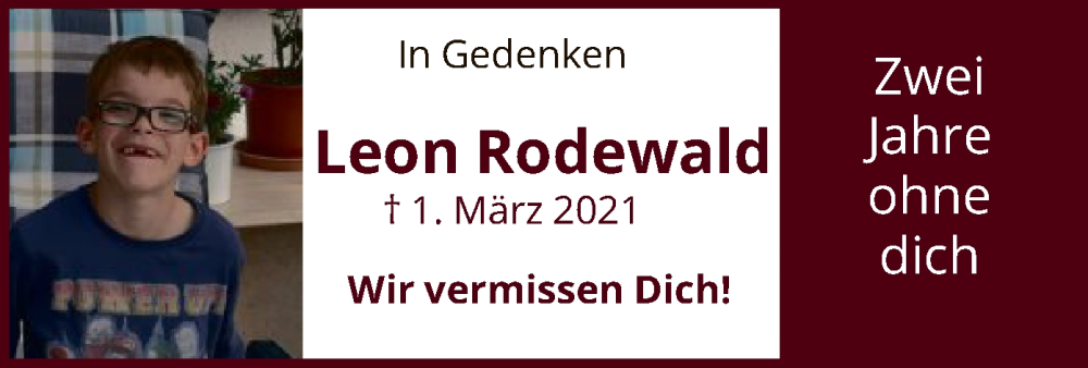  Traueranzeige für Leon Rodewald vom 01.03.2023 aus HNA