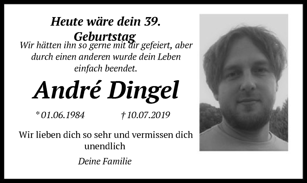  Traueranzeige für André Dingel vom 01.06.2023 aus HNA