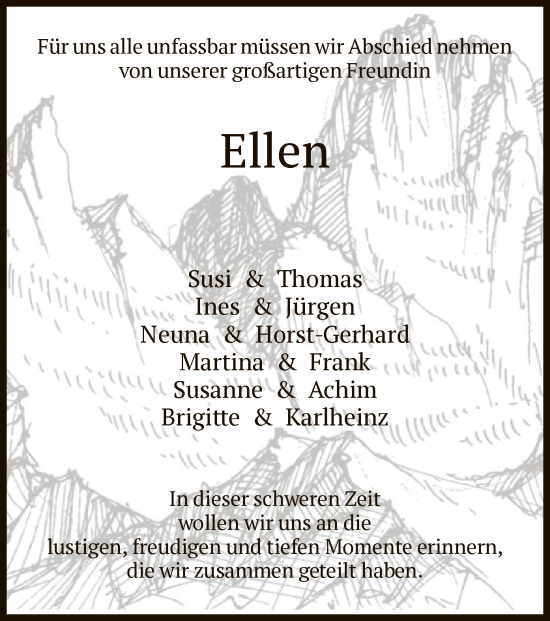 Traueranzeige von Ellen  von HNA