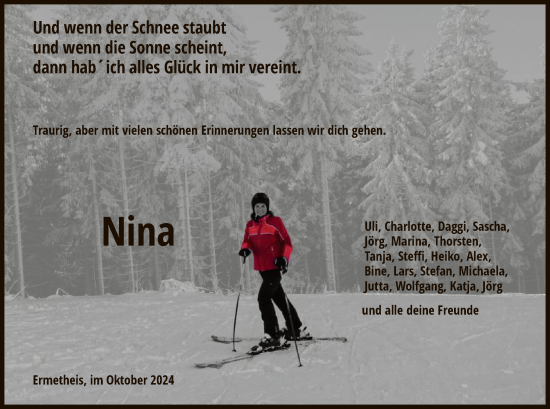 Traueranzeige von Nina Martin von HNA