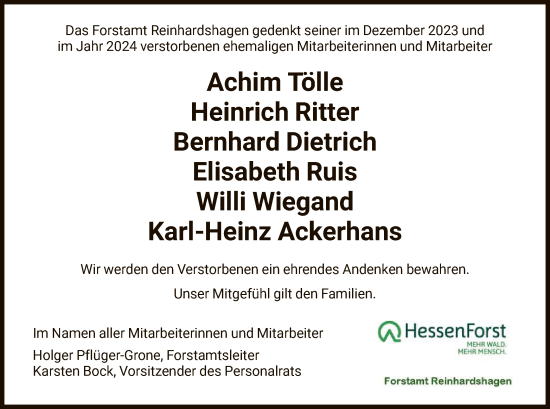 Traueranzeige von Im Gedenken 2023-2024 von HNA