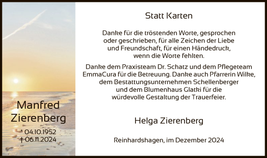 Traueranzeige von Manfred Zierenberg von HNA