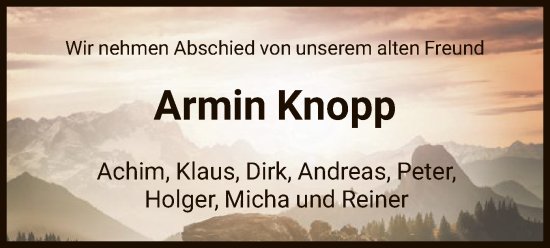 Traueranzeige von Armin Knopp von HNA