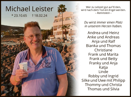 Traueranzeige von Michael Leister von HNA