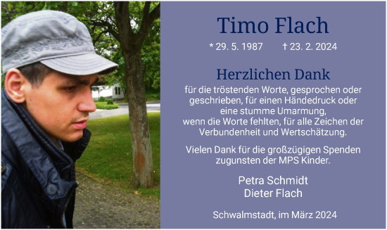 Traueranzeige von Timo Flach von HNA