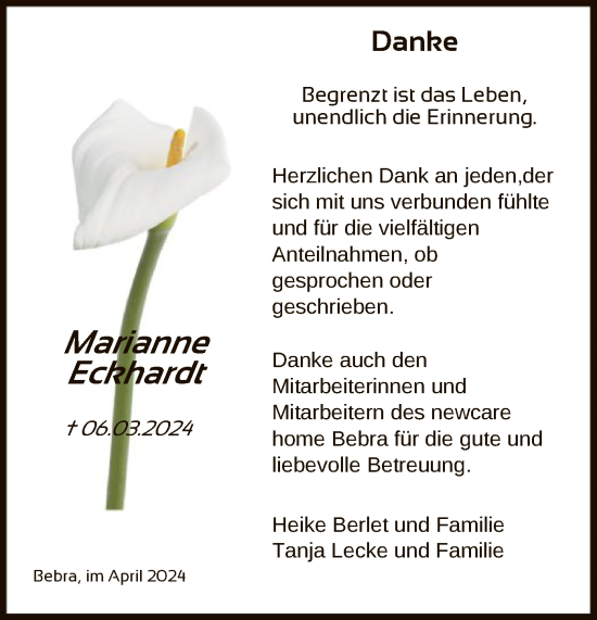 Traueranzeige von Marianne Eckhardt von HNA