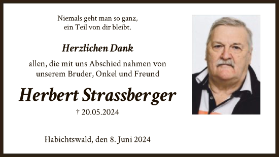 Traueranzeige von Herbert Strassberger von HNA