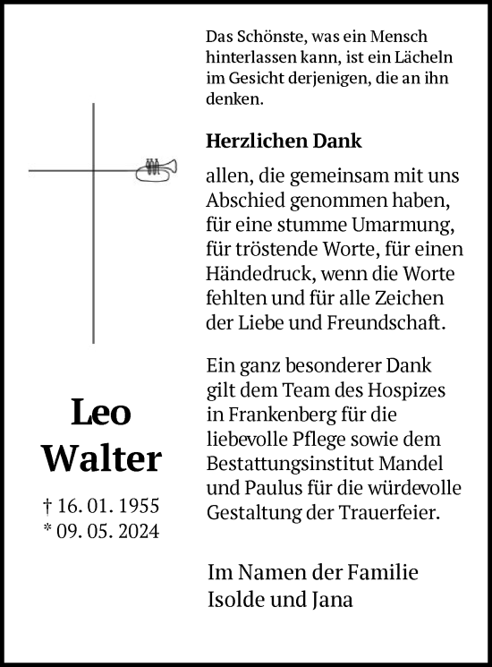 Traueranzeige von Leo Walter von HNA