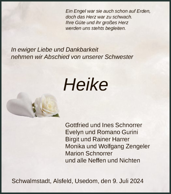 Traueranzeige von Heike  von HNA