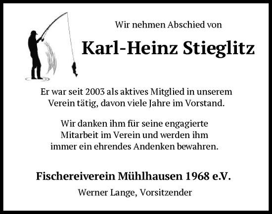 Traueranzeige von Waltraud & Karl-Heinz Stieglitz von HNA