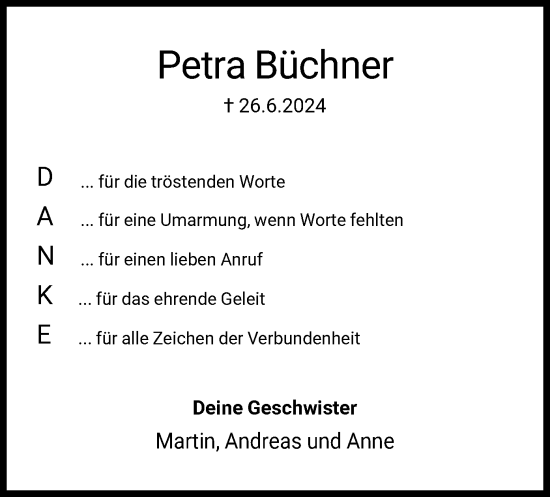 Traueranzeige von Petra Büchner von HNA