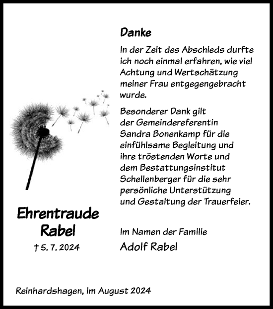 Traueranzeige von Ehrentraude Rabel von HNA