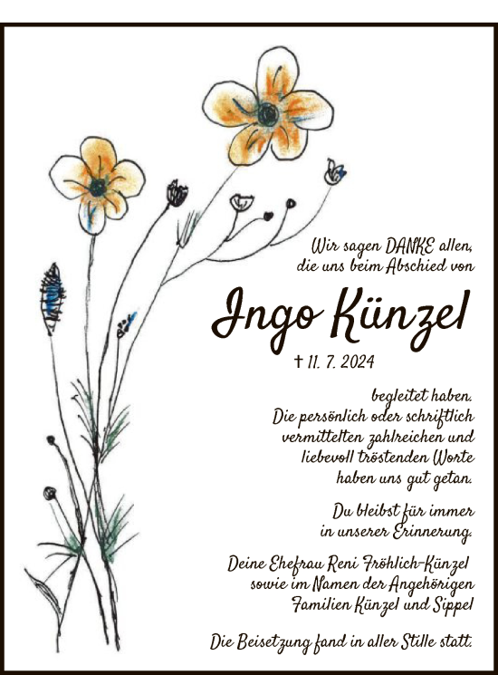 Traueranzeige von Ingo Künzel von HNA