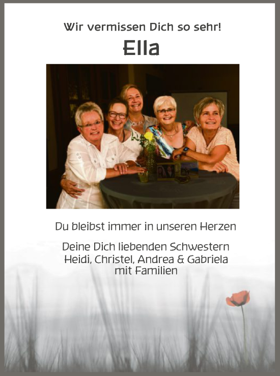 Traueranzeige von Ella  von HNA