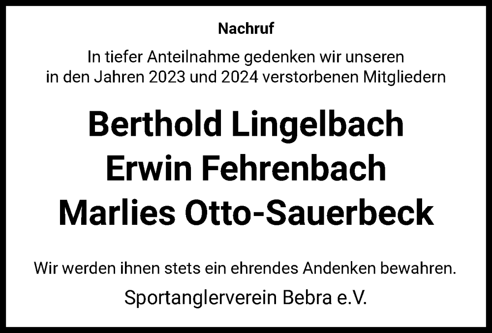  Traueranzeige für Im Gedenken  2023-2024 vom 11.01.2025 aus HNAHNA