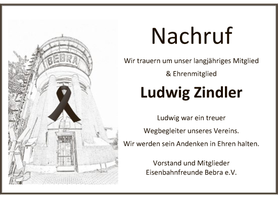 Traueranzeige von Ludwig Zindler von HNA