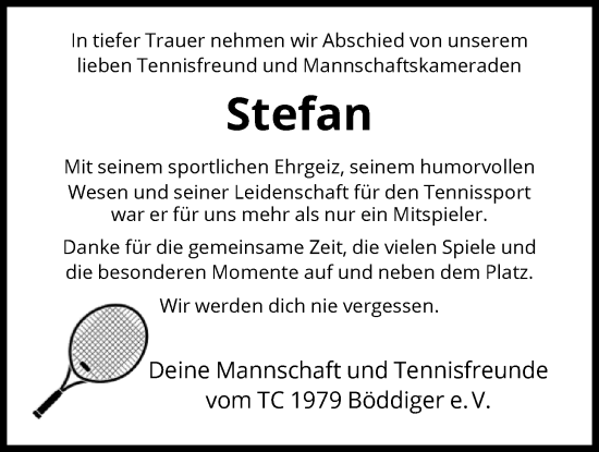 Traueranzeige von Stefan Arbert von HNAHNA