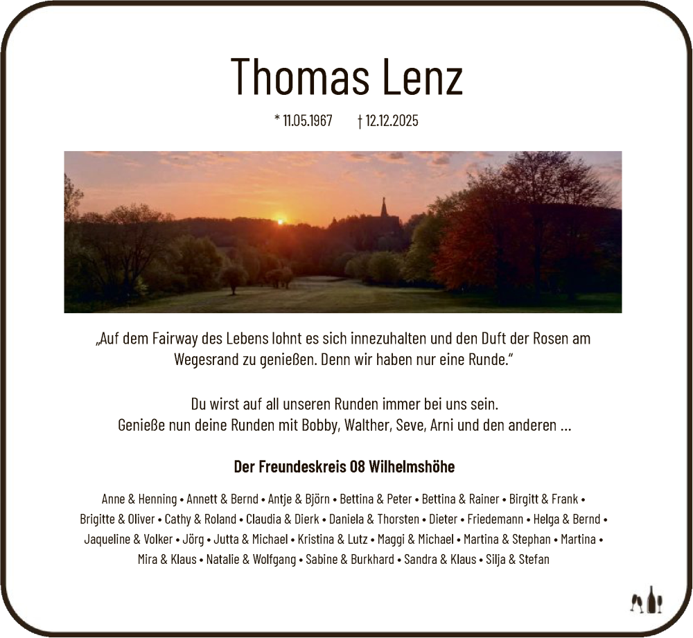 Traueranzeige für Thomas Lenz vom 20.12.2025 aus HNA