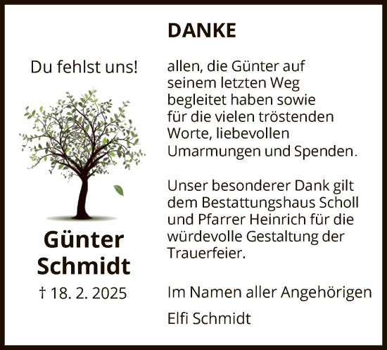 Traueranzeige von Günter Schmidt von HNA
