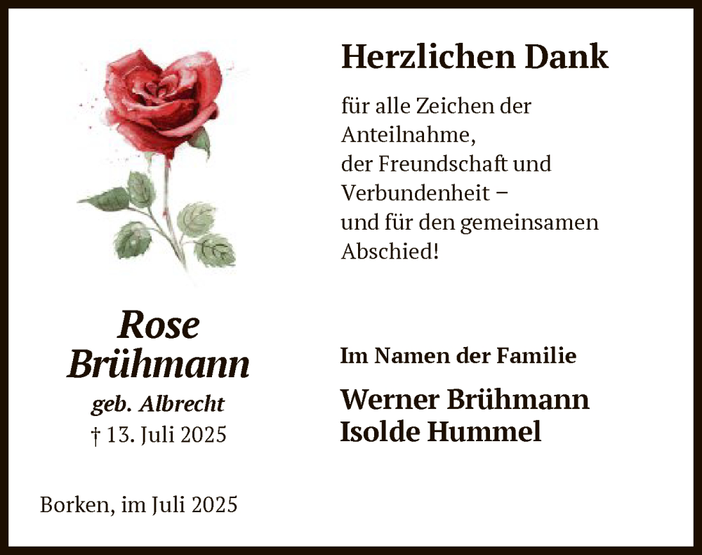  Traueranzeige für Werner Brühmann vom 26.07.2025 aus HNA