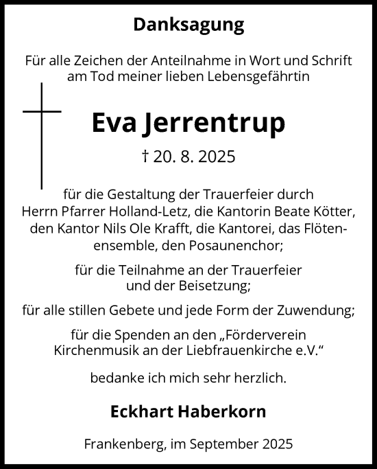 Traueranzeige von Eva Jerrentrup von HNA