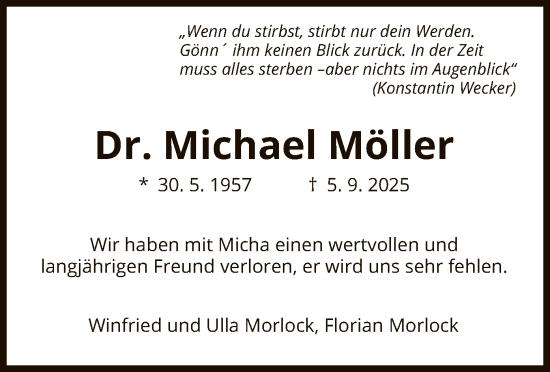 Traueranzeige von Michael Möller von HNA