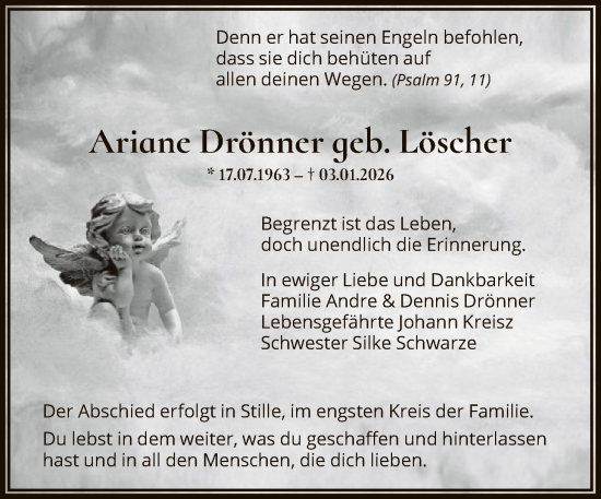 Traueranzeige von Ariane Drönner von HNA