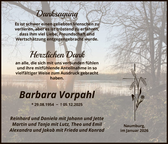 Traueranzeige von Barbara Vorpahl von HNA