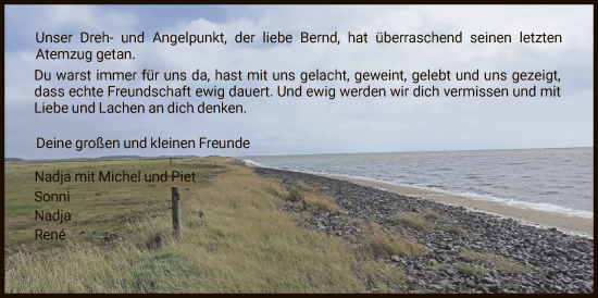 Traueranzeige von Bernd Kraft von HNA