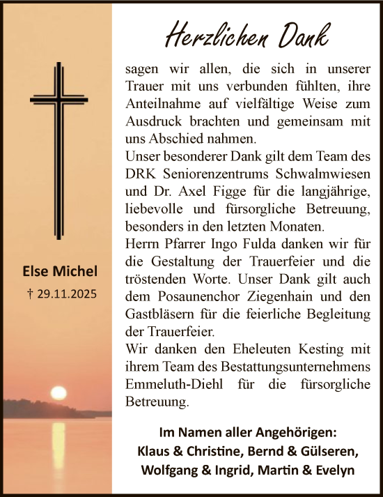Traueranzeige von Else Michel von HNAHNA
