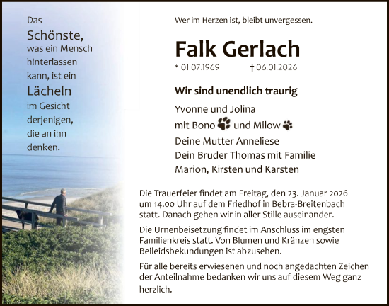 Traueranzeige von Falk Gerlach von HNAHN
