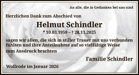 Traueranzeige von Helmut Schindler von HNA