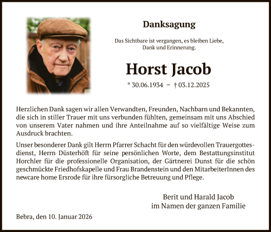 Traueranzeige von Horst Jacob von HNA