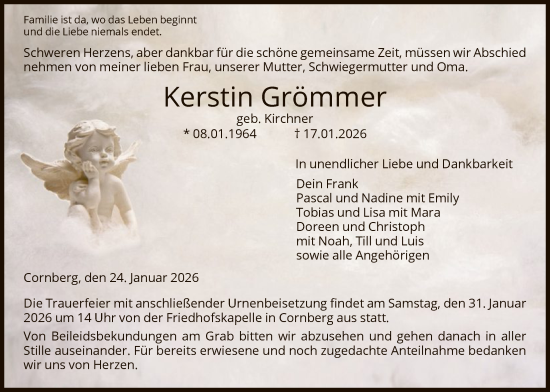 Traueranzeige von Kerstin Grömmer von HNA