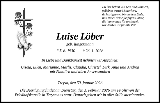 Traueranzeige von Luise Löber von HNA