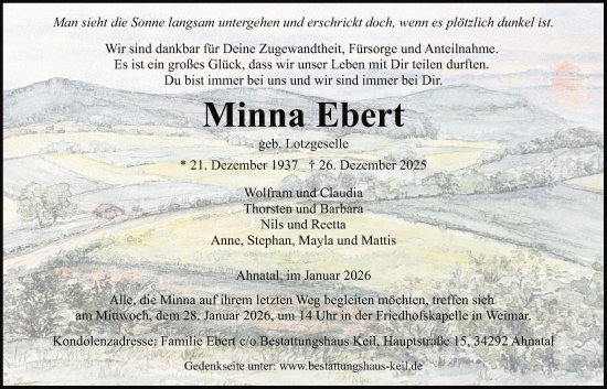 Traueranzeige von Minna Ebert von HNAHNA