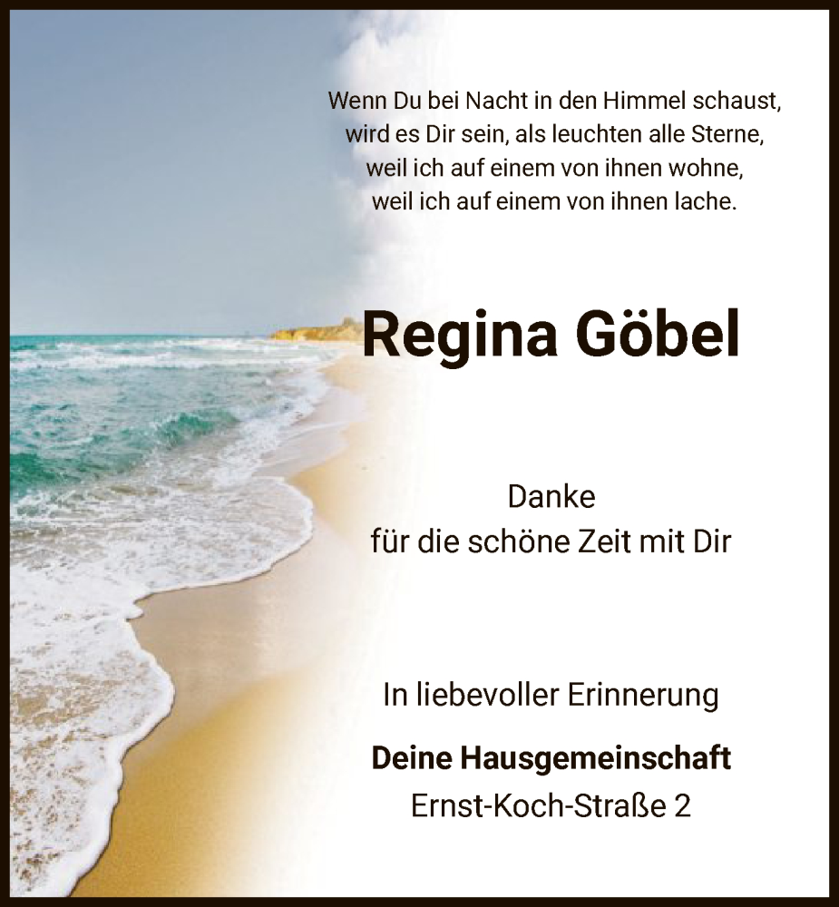  Traueranzeige für Regina Göbel vom 31.01.2026 aus HNA